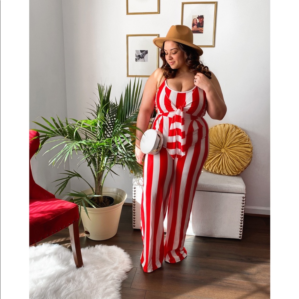 Women’s striped jumpsuit